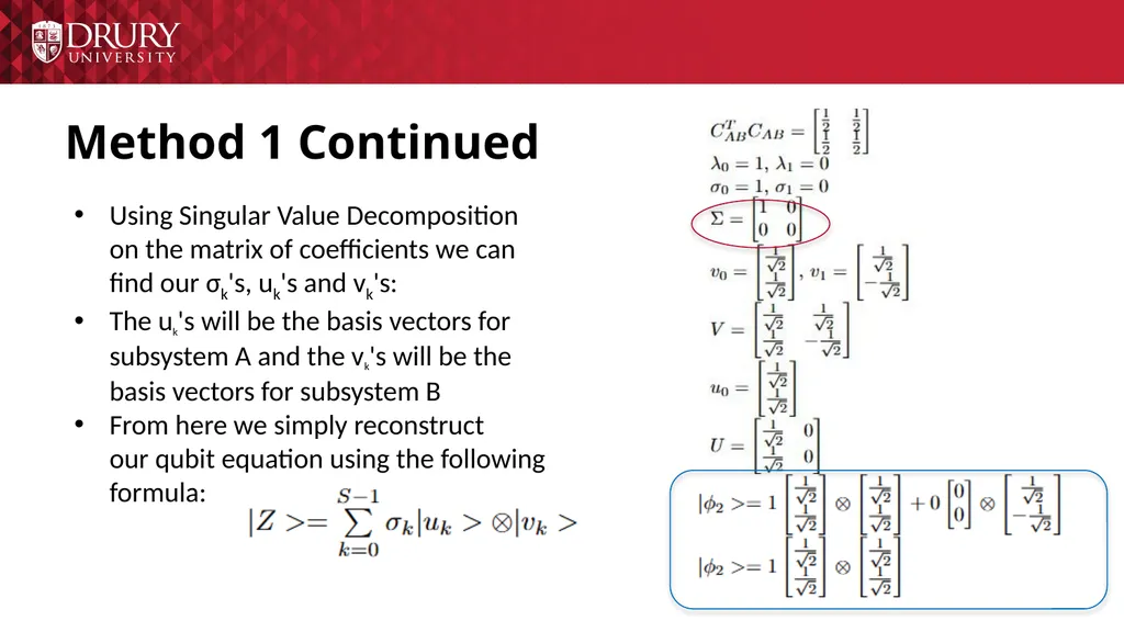 Using the Schmidt Decomposition Method to - slide 14 of 24