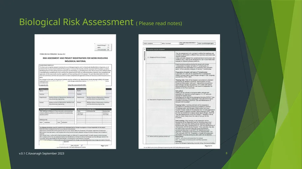 CBE Risk Assessment Induction Training v.0.1 - slide 8 of 30