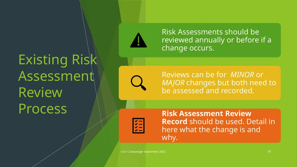 CBE Risk Assessment Induction Training v.0.1 - slide 20 of 30