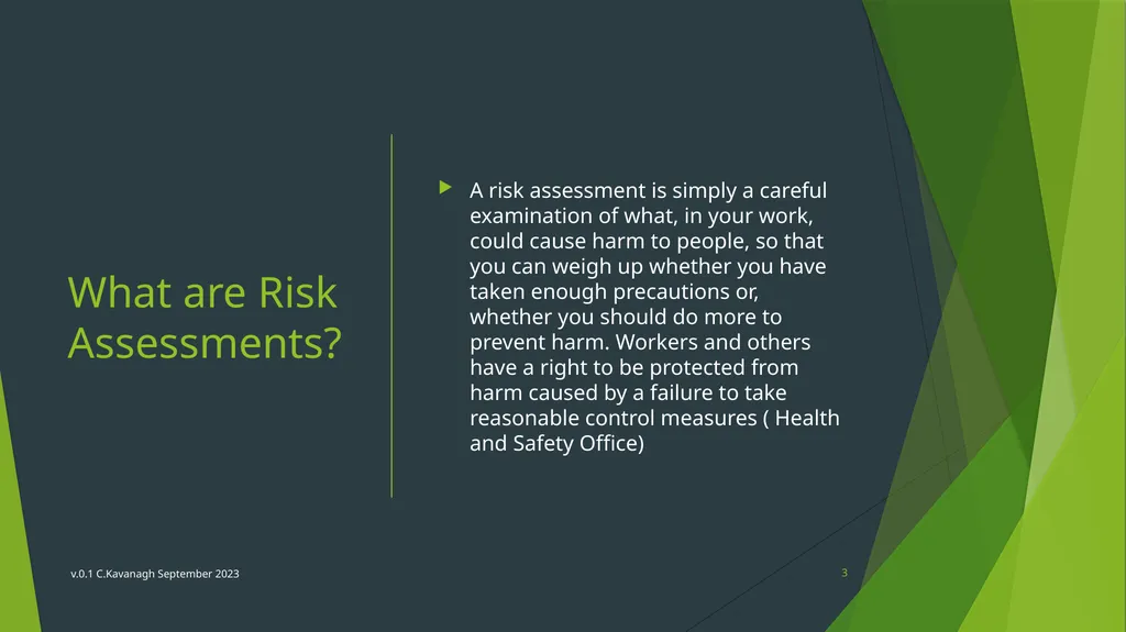 CBE Risk Assessment Induction Training v.0.1 - slide 3 of 30