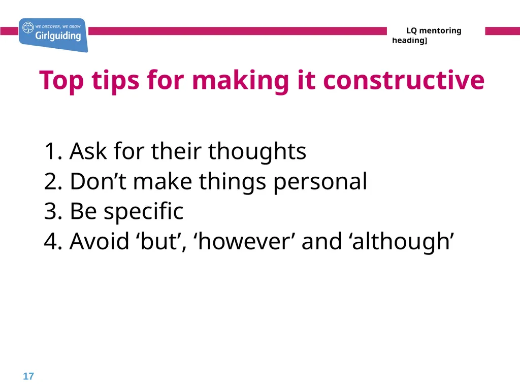 Mentoring leaders in training Today’s trainer: - slide 17 of 19