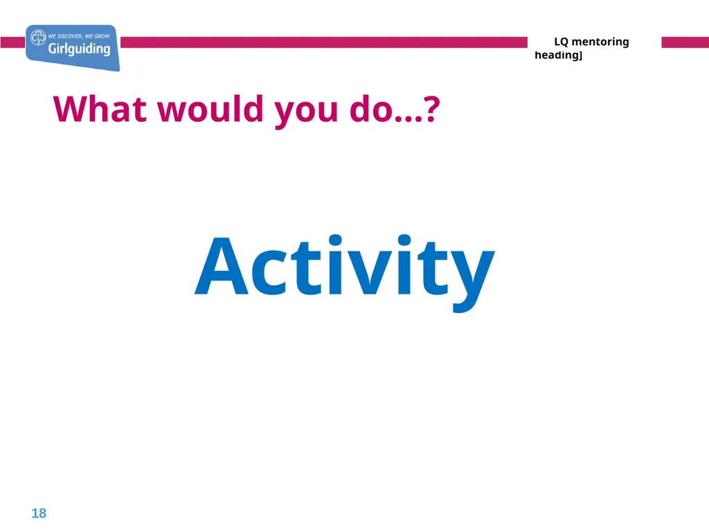 Mentoring leaders in training Today’s trainer: - slide 18 of 19