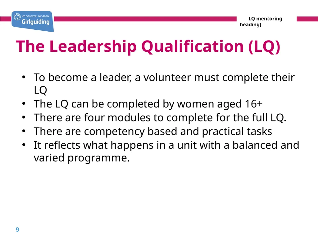 Mentoring leaders in training Today’s trainer: - slide 9 of 19