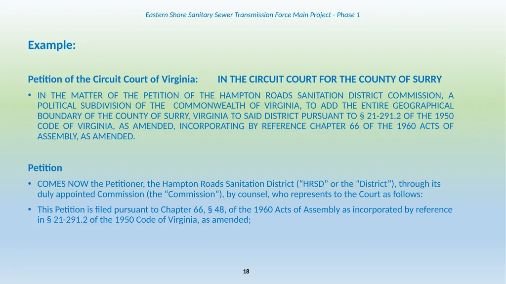 Eastern Shore Sanitary Sewer Transmission Force - slide 18 of 19