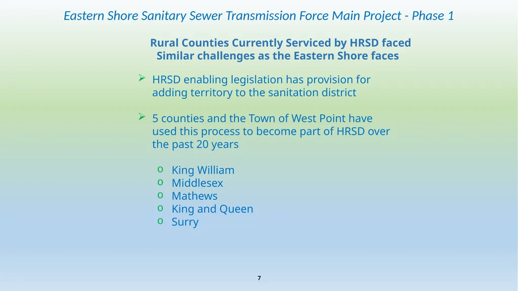 Eastern Shore Sanitary Sewer Transmission Force - slide 7 of 19