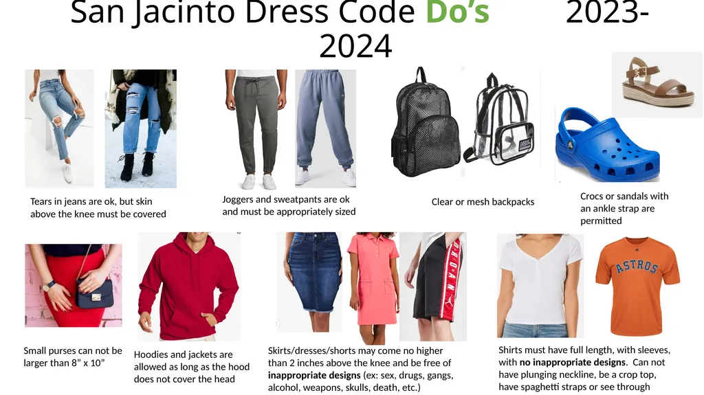 San Jacinto Dress Code Do’s 2023-2024 Tears in - slide 1 of 2