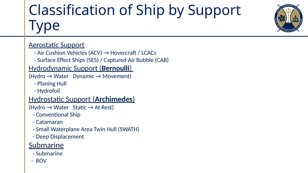 Ship Types Sections 2.1 – 2.2 Factors which - slide 6 of 32