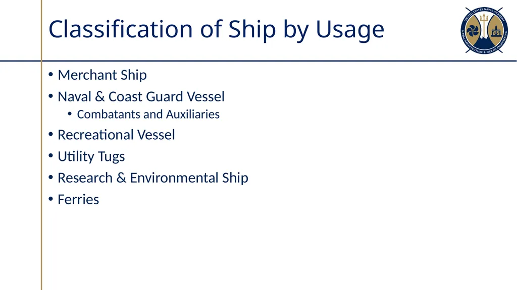 Ship Types Sections 2.1 – 2.2 Factors which - slide 3 of 32