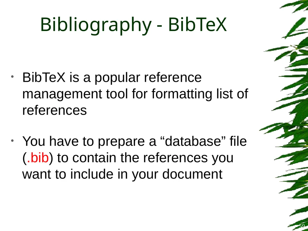 Improving Postgraduate Learning LaTeX Advanced – - slide 59 of 72