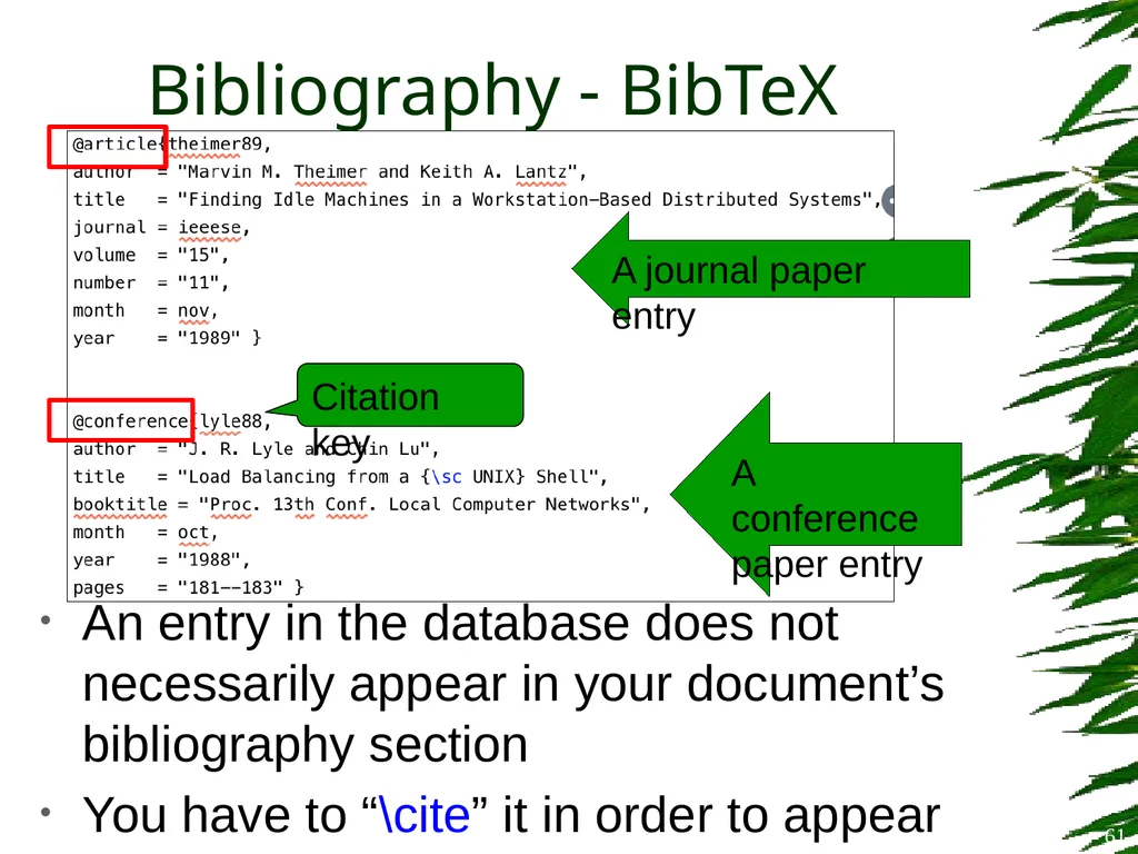 Improving Postgraduate Learning LaTeX Advanced – - slide 61 of 72