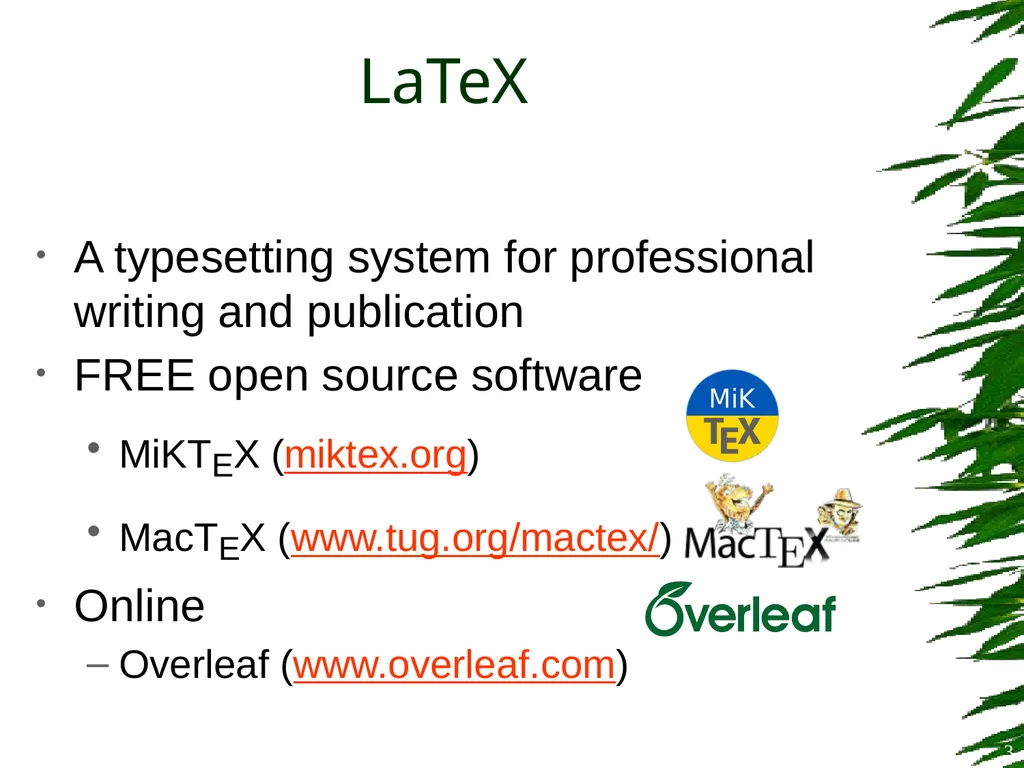 Improving Postgraduate Learning LaTeX Advanced – - slide 3 of 72