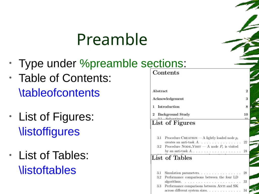 Improving Postgraduate Learning LaTeX Advanced – - slide 43 of 72