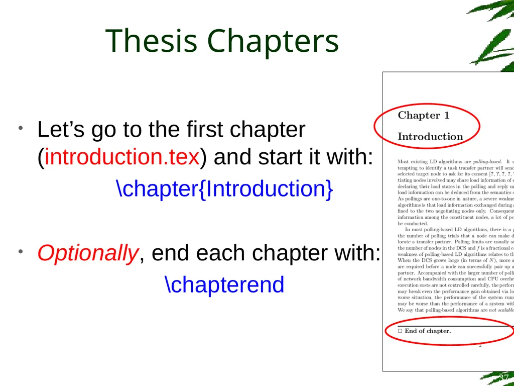 Improving Postgraduate Learning LaTeX Advanced – - slide 37 of 72