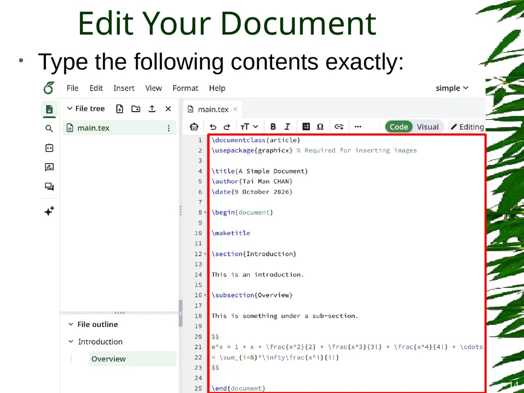Improving Postgraduate Learning LaTeX Advanced – - slide 14 of 72
