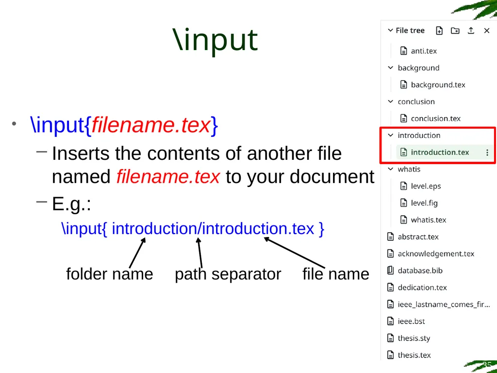 Improving Postgraduate Learning LaTeX Advanced – - slide 35 of 72