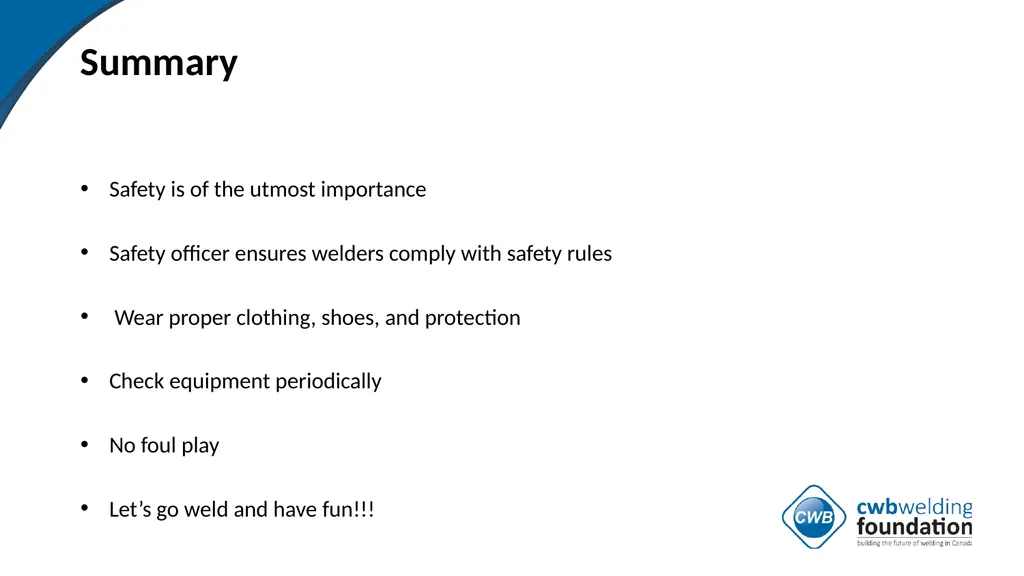 Mind Over Metal Safety Talks Objectives After - slide 15 of 15