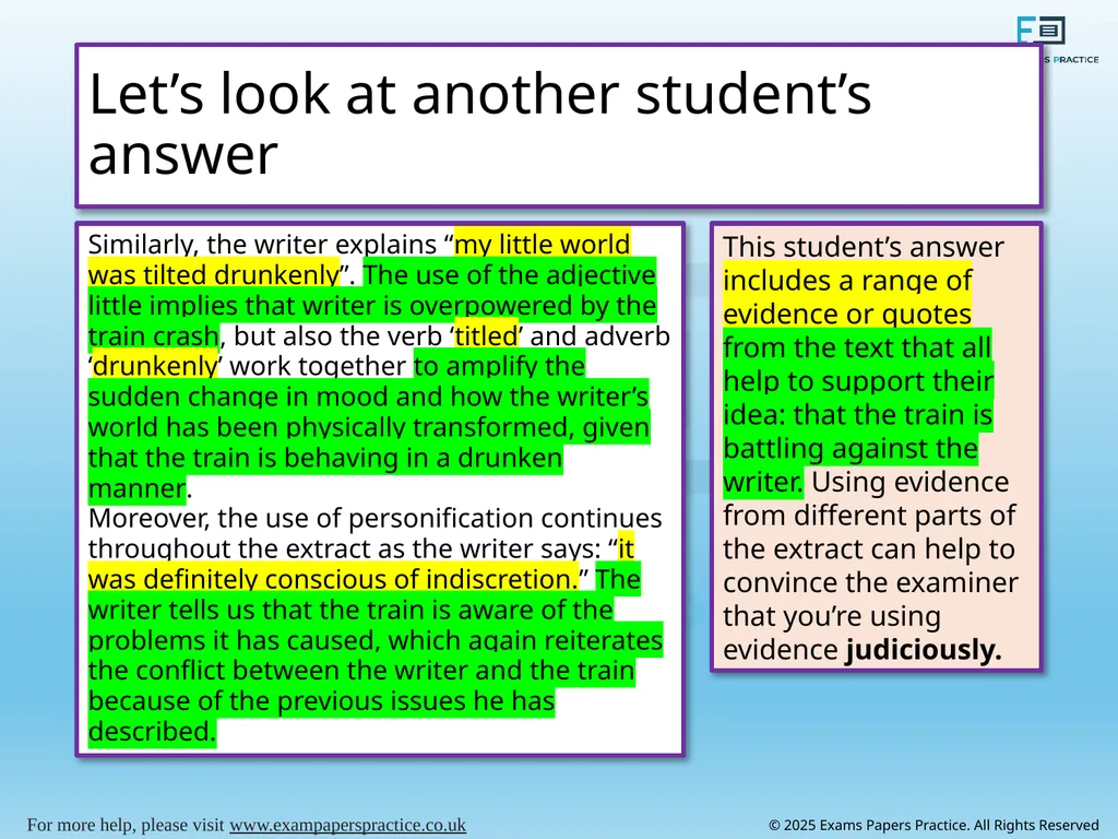 English Language Paper 2 – Q3: Improving Language - slide 8 of 18