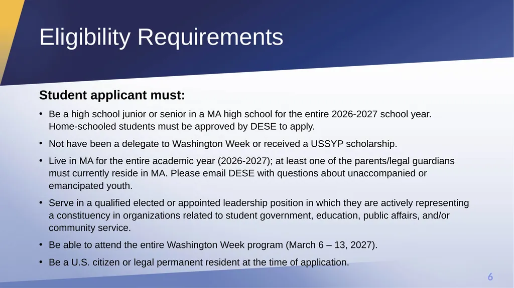 2026-2027 United States Senate Youth Program - slide 6 of 11