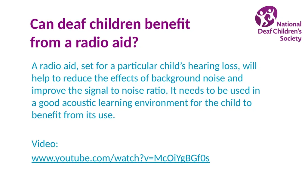 Creating good listening conditions for learning in - slide 37 of 47
