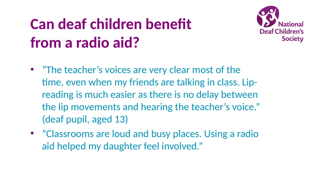 Creating good listening conditions for learning in - slide 38 of 47