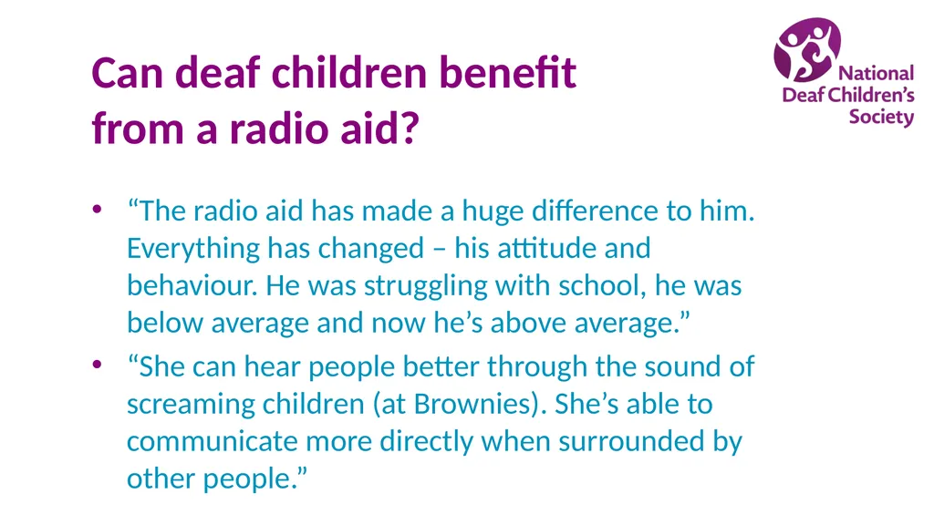 Creating good listening conditions for learning in - slide 39 of 47