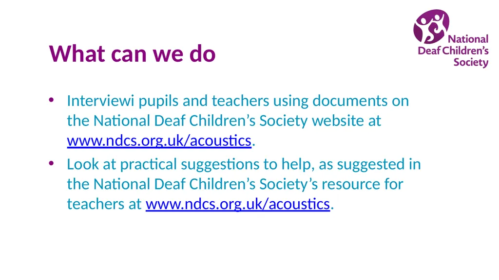 Creating good listening conditions for learning in - slide 43 of 47