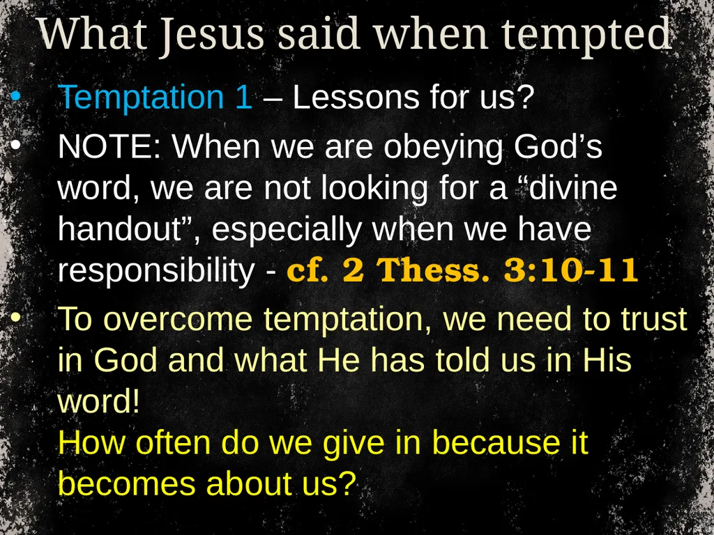 From time to time, we address temptation. And we - slide 9 of 28