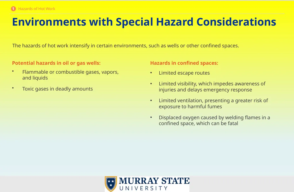 Welding and Hot Work What is Hot Work? Hot work - slide 7 of 39