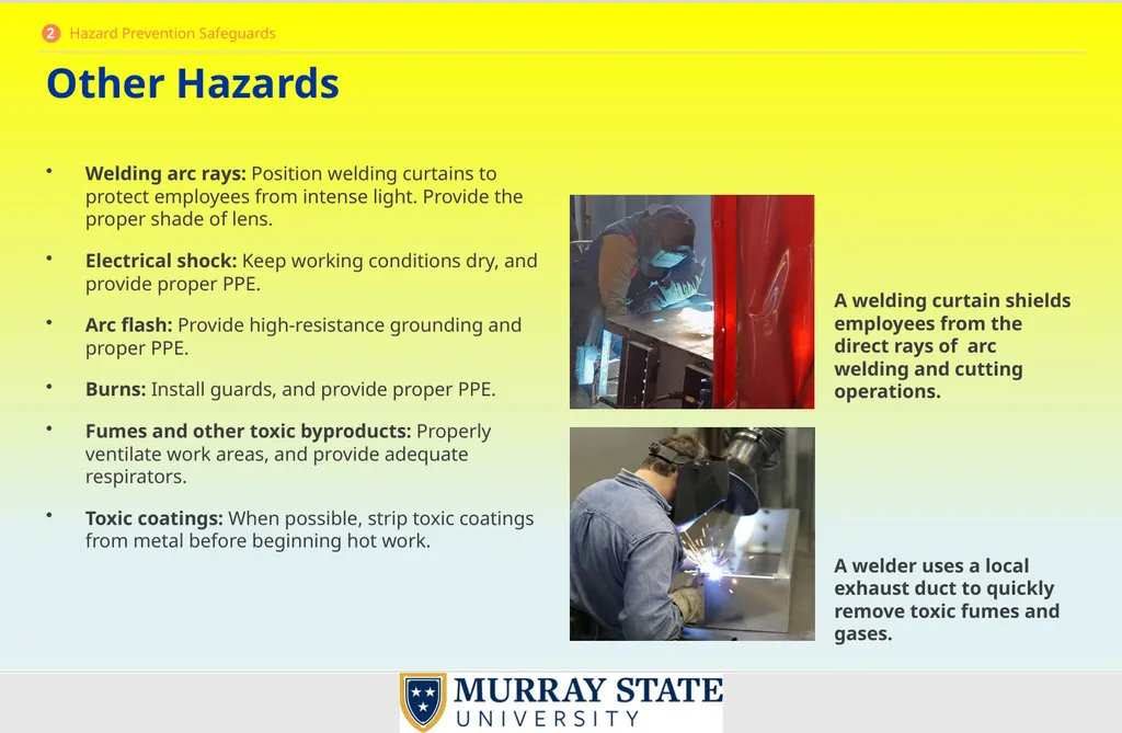 Welding and Hot Work What is Hot Work? Hot work - slide 14 of 39