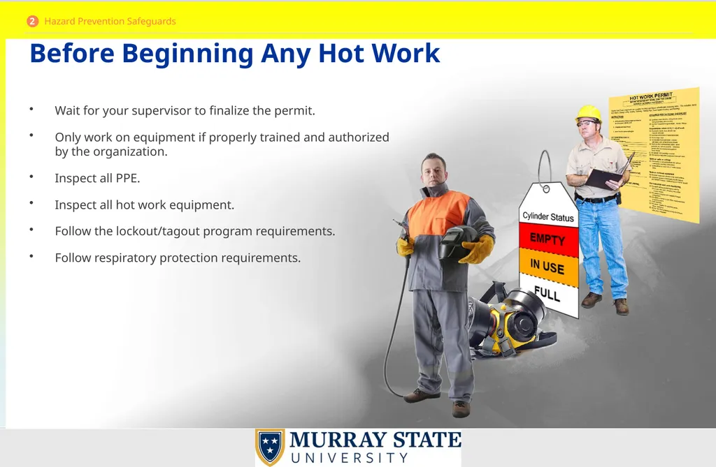 Welding and Hot Work What is Hot Work? Hot work - slide 17 of 39