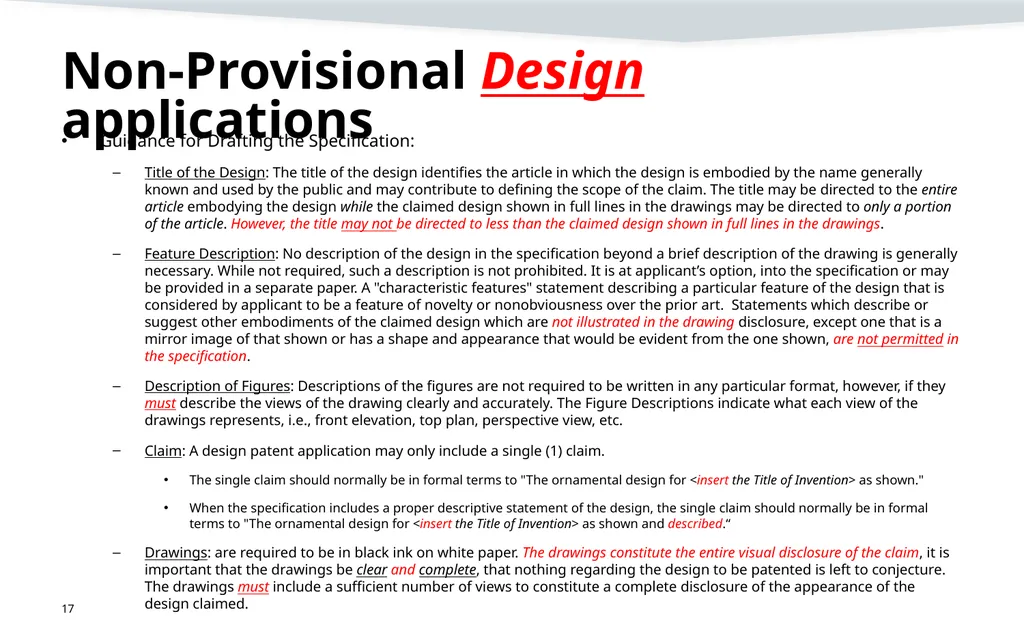 Filing a Non-Provisional Application Demystifying - slide 17 of 22