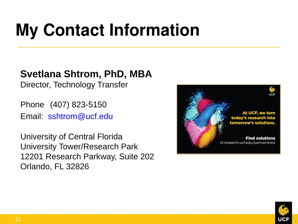 Off the Lab Bench and into the Marketplace: - slide 11 of 23