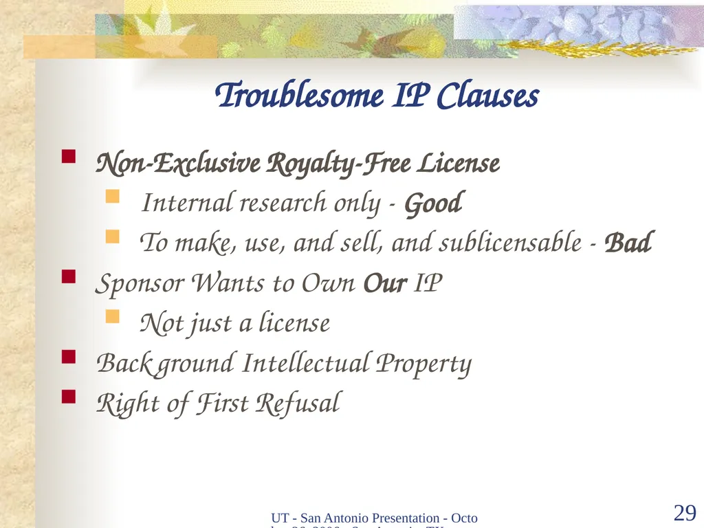 Intellectual Property Basics and Sticking Points - slide 28 of 56