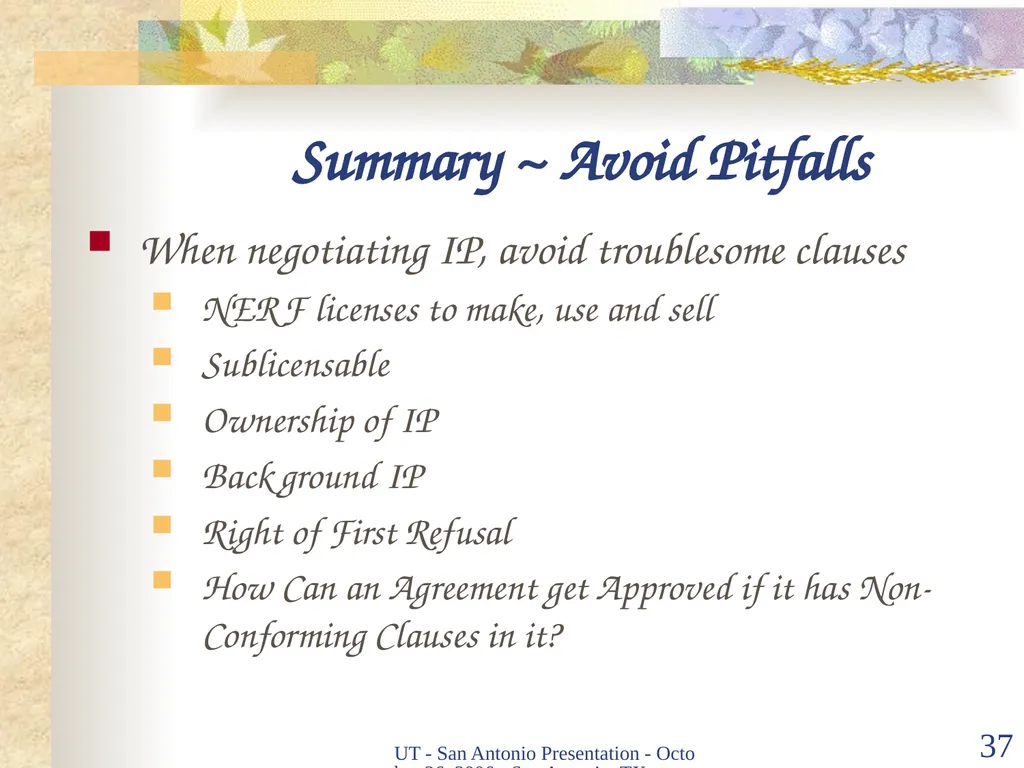 Intellectual Property Basics and Sticking Points - slide 36 of 56