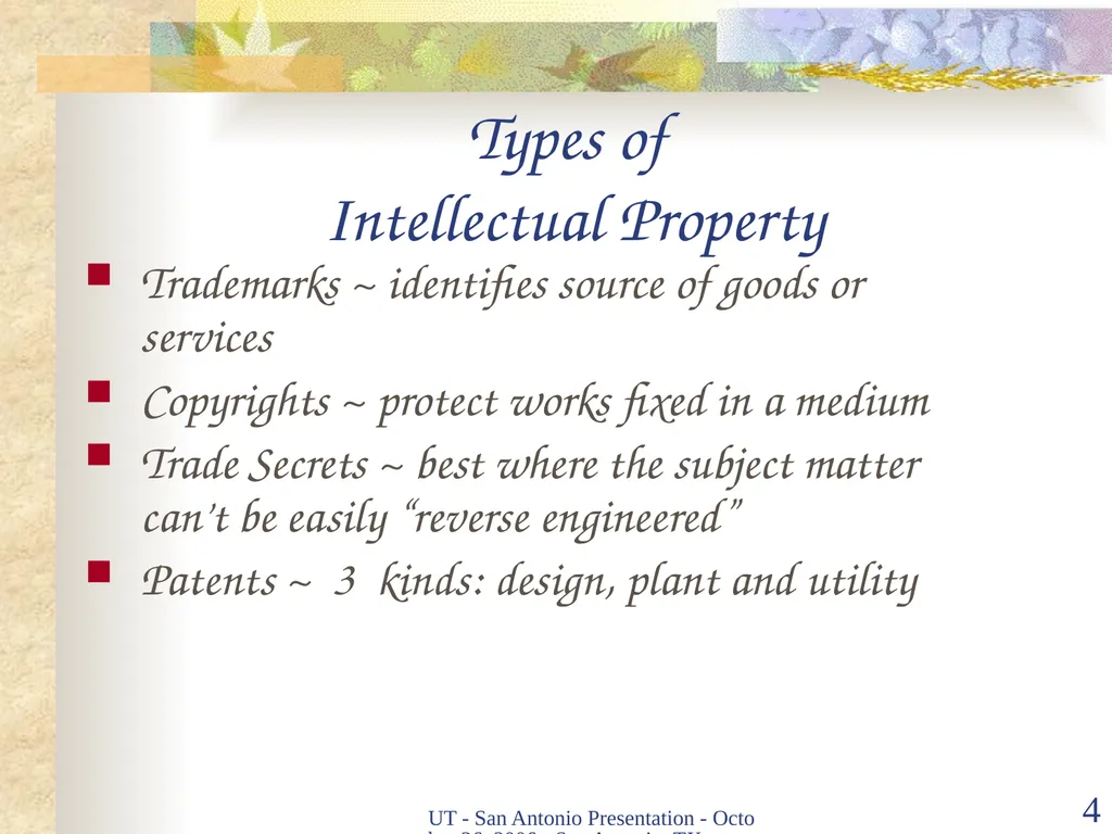 Intellectual Property Basics and Sticking Points - slide 4 of 56