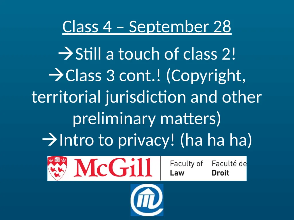 Class 4 – September 28 Still a touch of class - slide 1 of 87