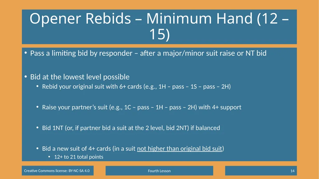 Basic Beginning Bridge Lesson 4 – Suit Responses & - slide 14 of 18