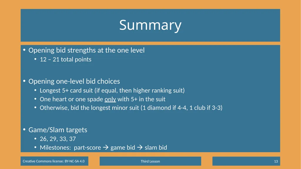 Basic Beginning Bridge Lesson 3 – Opening Suit - slide 13 of 13