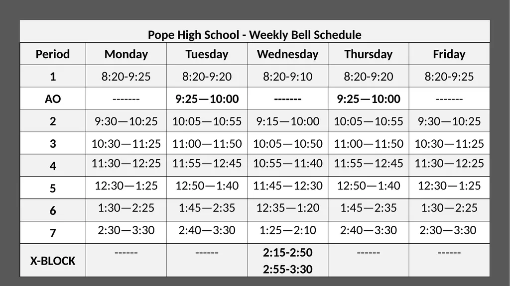 Welcome back to Pope high school August 1, 2024 - slide 8 of 43