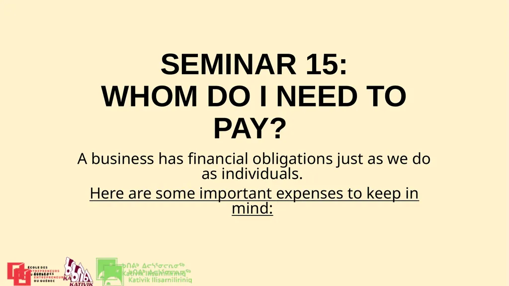 Entrepreneur Local Learning Centers Seminar 15: - slide 2 of 34