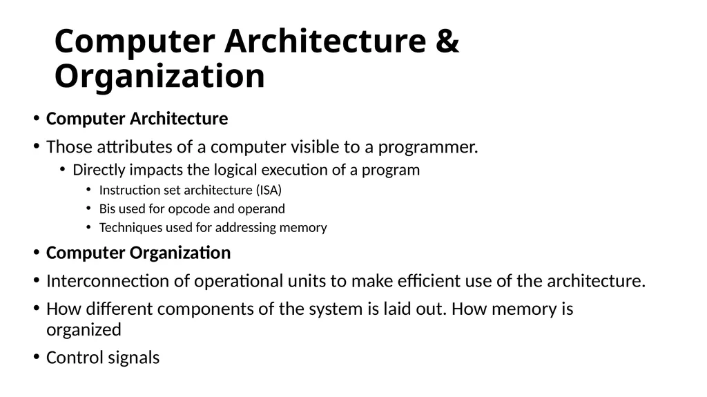 Computer Architecture and Organization Dr. John P. - slide 3 of 51