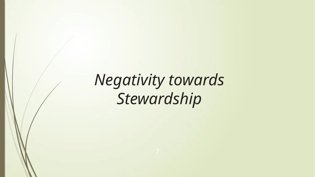 WHY IS STEWARDSHIP AT CROSSROADS? . 2 - slide 7 of 28