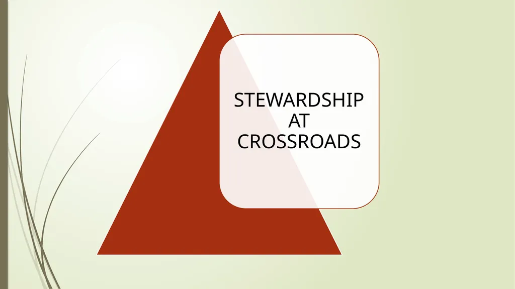 WHY IS STEWARDSHIP AT CROSSROADS? . 2 - slide 1 of 28