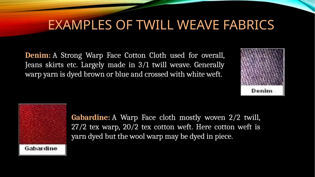 DIFFERENT Types OF WEAVES Subject : Basic Textiles - slide 9 of 18