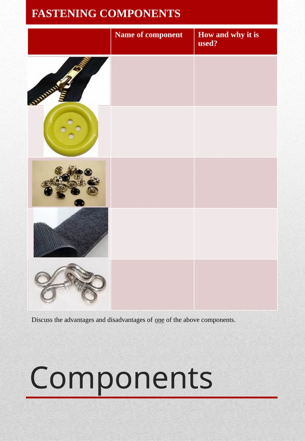 GCSE Textiles Technology THEORY BOOKLET Name: - slide 16 of 23
