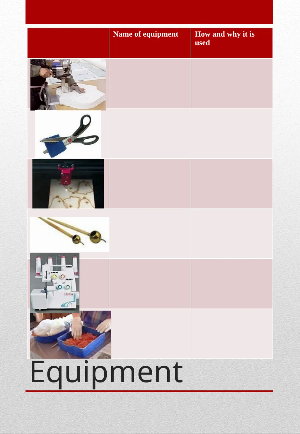 GCSE Textiles Technology THEORY BOOKLET Name: - slide 15 of 23