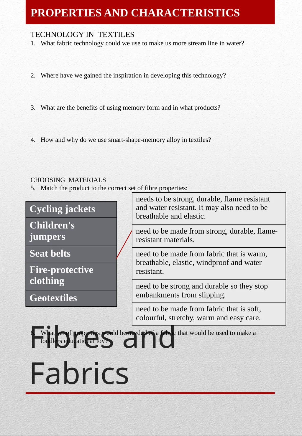 GCSE Textiles Technology THEORY BOOKLET Name: - slide 11 of 23