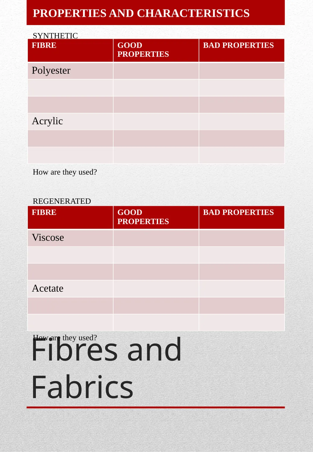 GCSE Textiles Technology THEORY BOOKLET Name: - slide 4 of 23