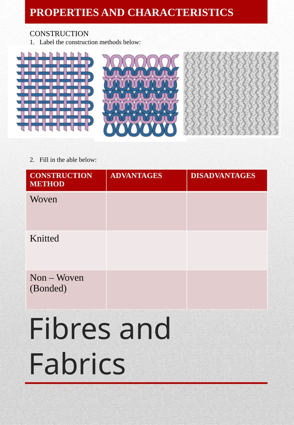 GCSE Textiles Technology THEORY BOOKLET Name: - slide 6 of 23
