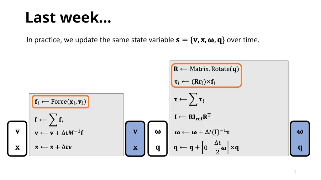 GAMES103: Intro to Physics-Based Animation Rigid - slide 2 of 41